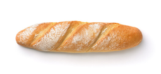Top view of freshly baked baguette