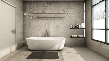 Naklejka na ściany i meble Bathroom design Modern and Loft - 3D render