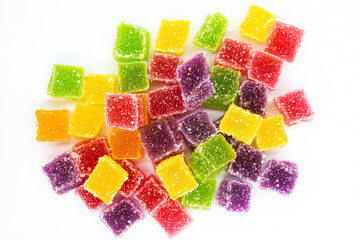 A lot of colorful sugary jelly candy