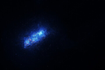 Naklejka na ściany i meble Blue space nebula. Elements of this image were furnished by NASA.