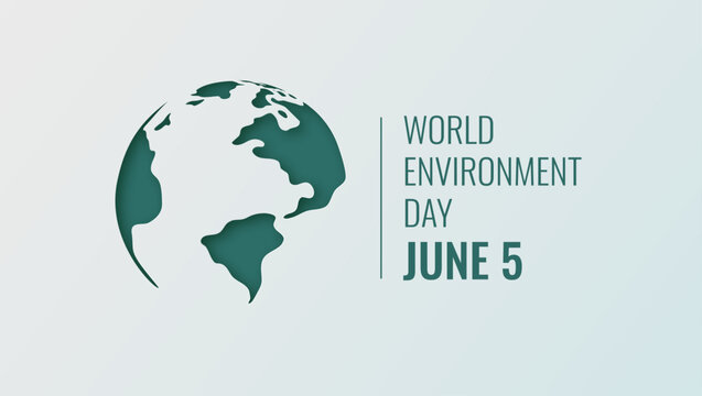 World Environment Day Banner. Eco Concept. Planet Earth on Papercut style. Vector illustration