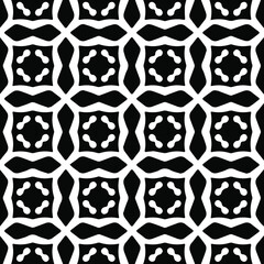 Geometric vector pattern with Black and white colors. Seamless abstract ornament for wallpapers and backgrounds.