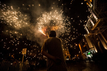 Fireworks in Loja, Ecuador - obrazy, fototapety, plakaty