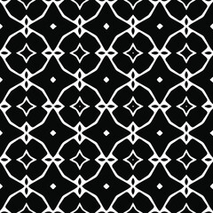 Fototapeta premium Geometric vector pattern with Black and white colors. Seamless abstract ornament for wallpapers and backgrounds.