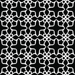 Geometric vector pattern with Black and white colors. Seamless abstract ornament for wallpapers and backgrounds.