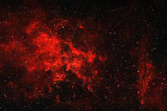 Bright red space nebula. Elements of this image were furnished by NASA.  Stock Photo | Adobe Stock