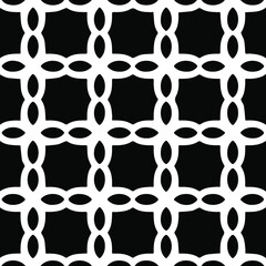 Geometric vector pattern with Black and white colors. Seamless abstract ornament for wallpapers and backgrounds.