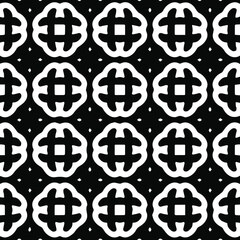 Geometric vector pattern with Black and white colors. Seamless abstract ornament for wallpapers and backgrounds.