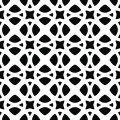 Geometric vector pattern with Black and white colors. Seamless abstract ornament for wallpapers and backgrounds.