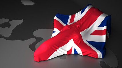 Fototapeta premium airplane is covered with the flag of the Great Britain
