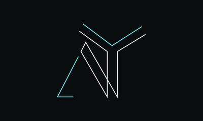 AY/YA logo, AY/YA letter logo design with white, sapphire and black color, AY/YA Business abstract vector logo monogram template.