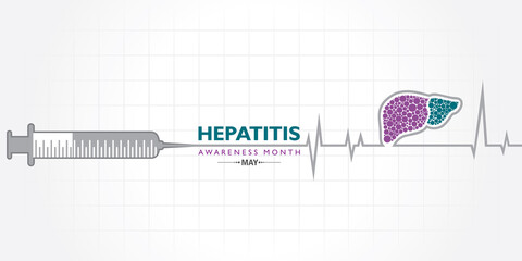 Vector Illustration of Hepatitis Awareness Month observed in May.