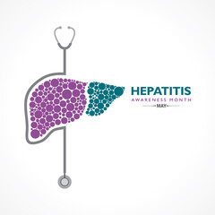Vector Illustration of Hepatitis Awareness Month observed in May.
