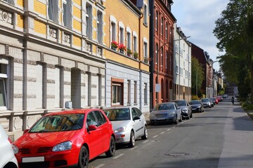 Fototapeta na wymiar Street parking in Germany - Gelsenkirchen