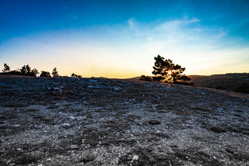 sunset in the mountains