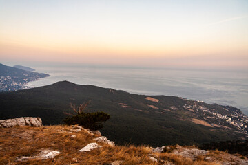 sunset in the mountains