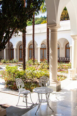 patio in the garden of the palace