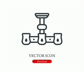 Chandelier vector icon.  Editable stroke. Linear style sign for use on web design and mobile apps, logo. Symbol illustration. Pixel vector graphics - Vector