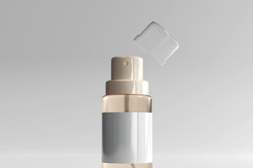 Isolated Glass Cosmetic Spray Bottle 3D Rendering