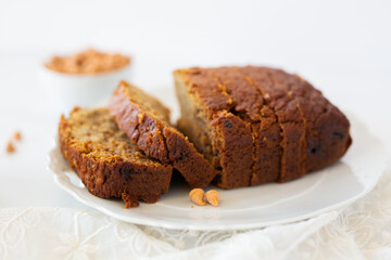 Sliced Banana Bread Loaf