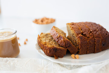 Sliced Banana Bread Loaf