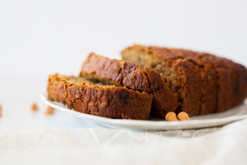 Sliced Banana Bread Loaf