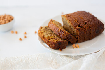 Sliced Banana Bread Loaf