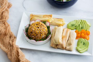 Tamales with Spanish Rice
