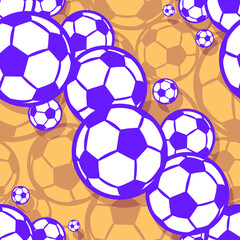 Fototapeta premium Seamless pattern with football soccer ball vector digital paper design. Ideal for wallpaper, cover, wrapper, packaging, fabric design and any kind of decoration