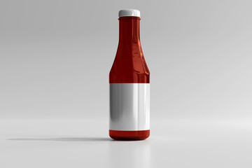 Isolated Ketchup or Sauce Bottle 3D Rendering