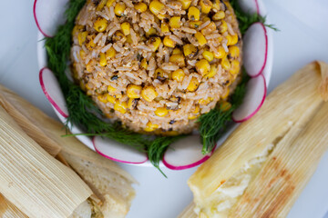 Tamales with Spanish Rice