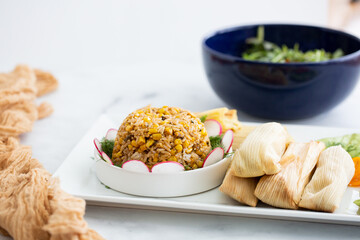Tamales with Spanish Rice