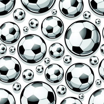 Football soccer ball seamless pattern vector digital paper design. Ideal for wallpaper, cover, wrapping paper, packaging, textile design and any kind of decoration