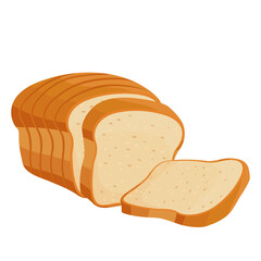 Cartoon vector illustration isolated object delicious flour food bakery bread whole grain toast