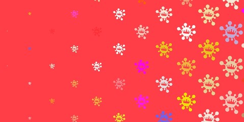 Light multicolor vector background with covid-19 symbols.
