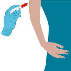 Vaccination - injection into the arm - vector. Healthcare. Medical procedure. Pandemic.