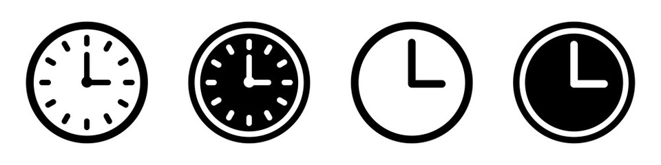 Set of clock icons. Clock, time. - obrazy, fototapety, plakaty