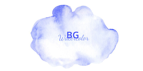 watercolor texture spot, blue watercolor color transition for background, isolated on white background. for wedding invitations or postcards. watercolor gentle cloud
