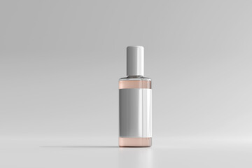 Isolated Glass Cosmetic Bottle 3D Rendering