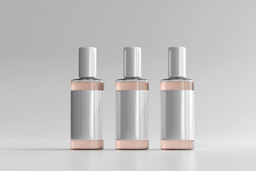 Isolated Glass Cosmetic Bottle 3D Rendering