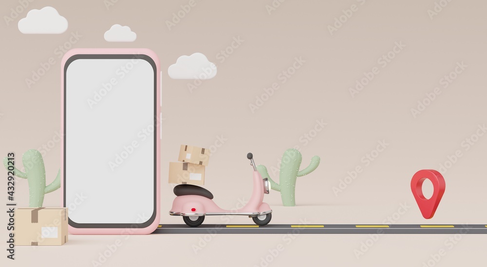 Aufkleber 3d render minimal mini mobile phone or smartphone for work with white copy space for mock up and cre
