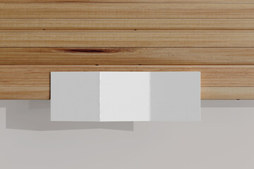 Isolated Square Tri Fold Brochure 3D Rendering