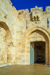the jaffa gate of Jerusalem, Israel. in sunny day