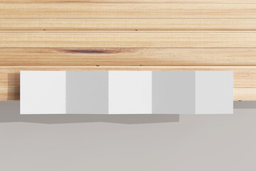 Isolated Square Five Fold Brochure 3D Rendering