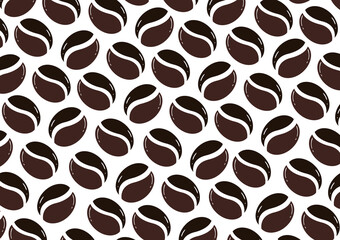 Coffee background with coffee beans in an elegant blend of light brown, dark brown and white strokes