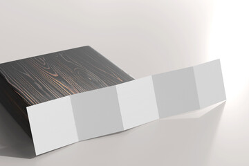 Isolated Square Five Fold Brochure 3D Rendering