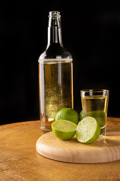 Brazilian drink known as Cacha&ccedil;a, drink from sugar cane. It is used in the preparation of the caipirinha known worldwide, selective focus.