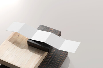 Isolated Square Five Fold Brochure 3D Rendering