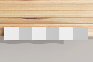 Isolated Square Six Fold Brochure 3D Rendering