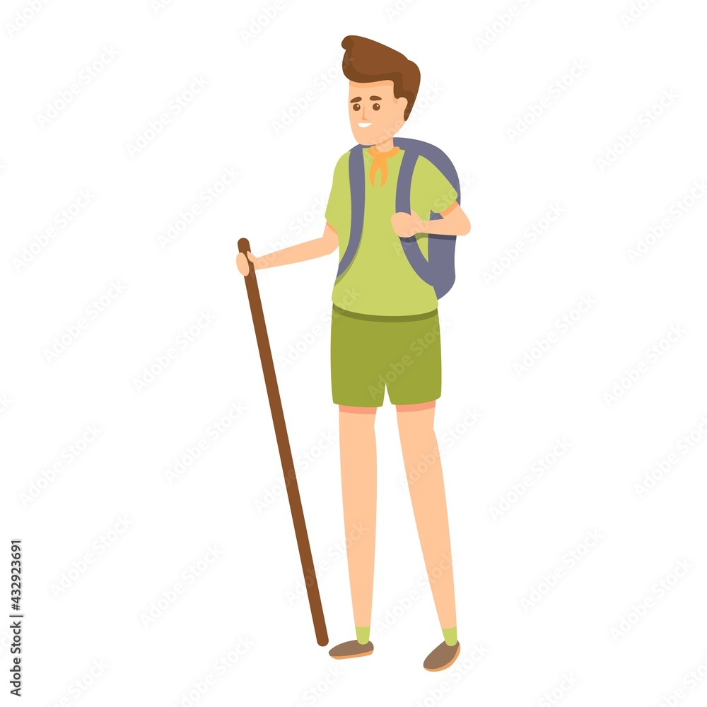 Poster scouting forest navigation icon. cartoon of scouting forest navigation vector icon for web design is